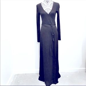 Urban Outfitters Timeless Black Maxi Wrap Dress